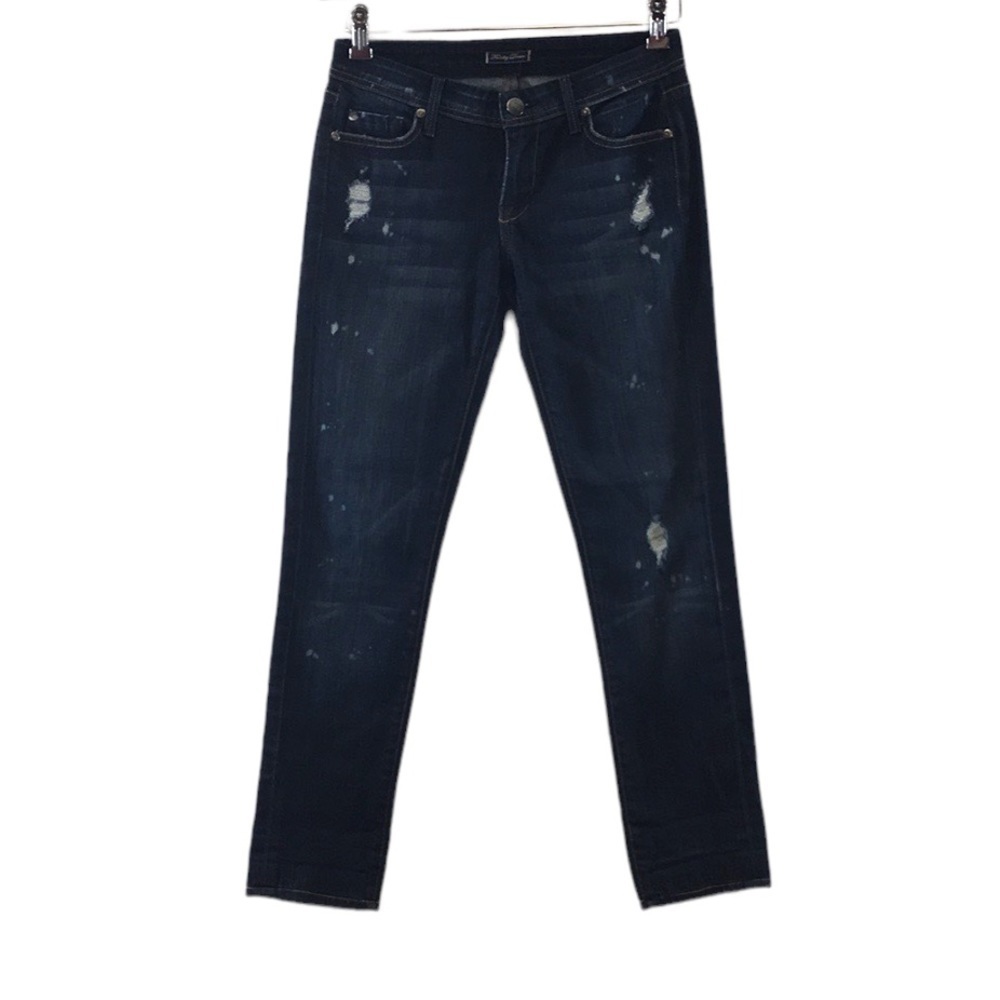 Fidelity Denim Skinny Jeans Womens 26 Dark Wash Destruct‎ Cotton Distressed